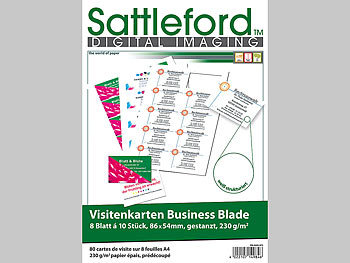 Sattleford 80 Visitenkarten weiß strukturiert Inkjet/Laser 230 g/m²