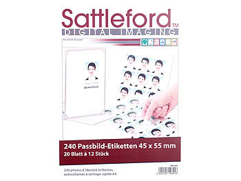 Laser-Etiketten: Sattleford 240 Bewerbungsfoto-Etiketten hochglänzend 45x55 mm
