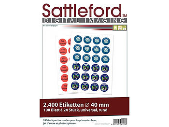 Sticker: Sattleford 2400 Etiketten rund 40 mm für Laser/Inkjet