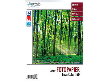 Fotopapier für Laserdrucker: Schwarzwald Mühle "LaserColor 160" 160 g/m² A4 200 Blatt