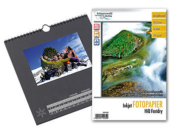 Foto-Bastelkalender, schwarz, 23 x 24 cm inkl. Fotopapier / Fotokalender