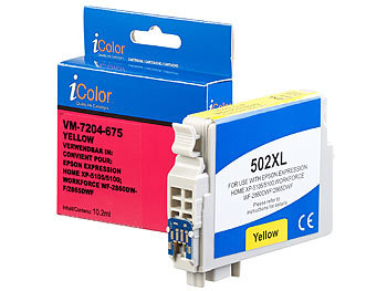 kompatible Tintenpatronen für Tintenstrahldrucker, Epson: iColor Tintenpatrone für Epson-Drucker (ersetzt C13T02W44010), yellow (gelb)
