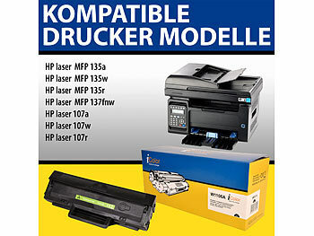 iColor Kompatibler Toner für HP Laser MFP135a/w/r, HP Laser 107a/w/r, schwarz