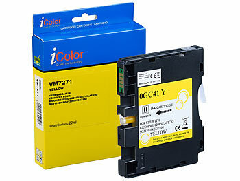 Patronen in großen XL- & XXL-Packs, Spar-Sets, Multipacks, Sparpacks Multi-Stück-Preis-Vorteil-Packs: iColor Tintenpatrone für Ricoh (ersetzt Ricoh GC41), yellow
