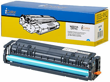 Laser-Drucker-Patrone: iColor Toner für HP-Laserdrucker (ersetzt HP 207A, W2211A), cyan