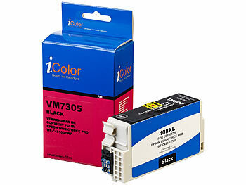 kompatible Tintenpatronen für Tintenstrahldrucker, Epson: iColor Tintenpatrone für Epson (ersetzt Epson 408XLBK), black (schwarz)