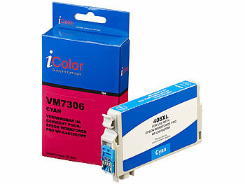 kompatible Tintenpatronen für Tintenstrahldrucker, Epson: iColor Tintenpatrone für Epson (ersetzt Epson 408XLC), cyan (blau)