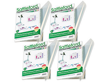 Sattleford Inkjet Overheadfolie: 200 Inkjet-Overhead-Folien, DIN A4,  transparent, 115 µm, Sparpack (Bedruckbare Overheadfolie)
