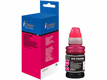 Nachfülltinte: iColor Nachfüll-Tinte für Epson, ersetzt Epson C13T664340, magenta (rot)