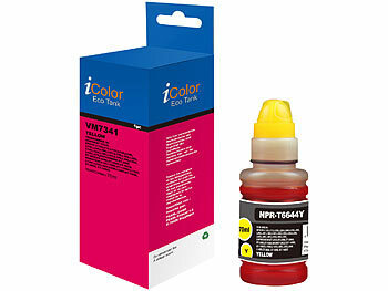 Nachfülltinte: iColor Nachfüll-Tinte für Epson, ersetzt Epson C13T664440, yellow (gelb)