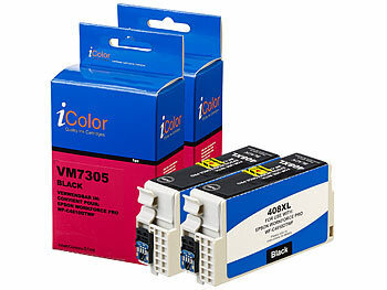 kompatible Tintenpatronen für Tintenstrahldrucker, Epson: iColor 2er-Set Tintenpatronen für Epson (ersetzt Epson 408XLBK), black