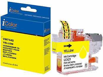 Inkjet-Cartridge: iColor Tinte yellow, ersetzt Brother LC421Y