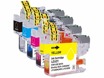 iColor Tinten-Set für Brother-Drucker, ersetzt LC421 BK/C/M/Y