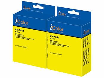 iColor 2er-Set Tinte für Brother, ersetzt LC427XLBK, schwarz, bis 12000Seiten