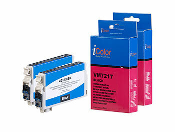 kompatible Tintenpatronen für Tintenstrahldrucker, Epson: iColor 2er-Set Patronen für Epson (ersetzt 405XL), black, 25 ml