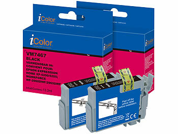 kompatible Tintenpatronen für Tintenstrahldrucker, Epson: iColor 2er-Set Tinte für Epson, ersetzt 503XL BK, schwarz, bis 1.100 Seiten