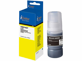 iColor Nachfülltinte für Canon, bk, c, m, y, ersetzt Gi-55, Sparset