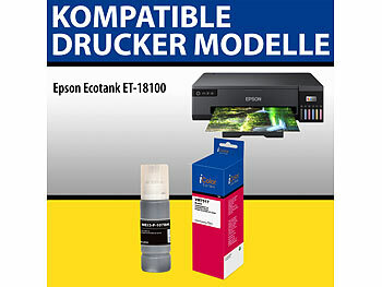 iColor Nachfülltinte für Epson, schwarz, ersetzt 107BK