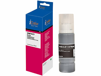 iColor Nachfülltinte für Epson, schwarz, ersetzt 107BK
