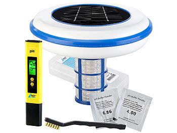 Wassertester: AGT Digitales pH-Wert-Testgerät mit  Solarbetriebener Pool-Ionisator
