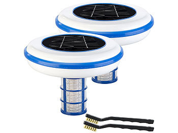 Solar-Pool-Ionisator: infactory 2er-Ser Pool-Ionisatoren, Solarbetrieb, Kupferanode, bis 160.000 L