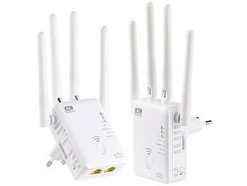 Universal WLAN Repeater: 7links 2er-Set Dualband-WLAN-Repeater WLR-1221.ac, AccessPoint & Router