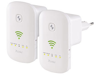 universale WLAN Repeater: 7links 2er-Set Dualband-WLAN-Repeater, Access Point & Router, WPS-Taste