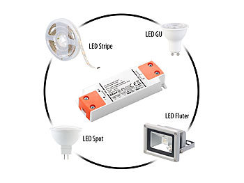 revolt LED Trafo: LED-Transformator, 230V auf 12V, Gesamtlast bis 20 W, 103  x 35 x 16 mm (Trafo 230V auf 12V)