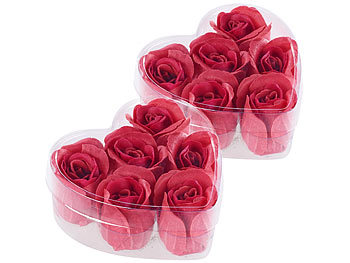 Rosenblatt Seife: PEARL 2er-Set Geschenkboxen mit je 6 roten Rosen-Duftseifen