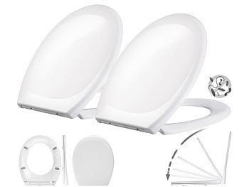 WC-Brille: BadeStern 2er-Set Universal-WC-Sitze, O-Form, Absenkautomatik