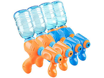 Spritzpistole: PEARL 4er-Set Wasserpistolen mit PET-Flaschen-Anschluss