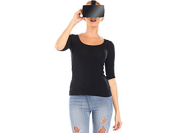 PEARL Virtual-Reality-Brille VRB60.3D für Smartphones, großer Blickwinkel