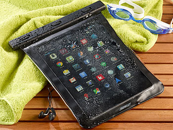 Somikon Wasserdichte iPad- & Tablet-Tasche bis 10", Headset-Eingang
