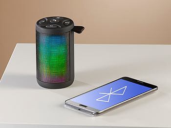 auvisio Lautsprecher & MP3-Player mit Bluetooth, Radio, Lichtimpulsen, 6 Watt