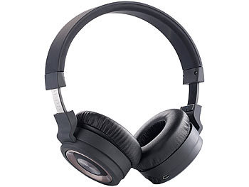 auvisio Faltbarer HiFi-Kopfhörer mit Headset-Telefonfunktion, Bluetooth 3.0