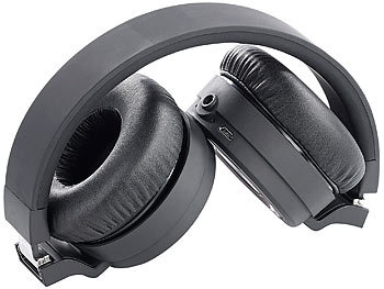 auvisio Faltbarer HiFi-Kopfhörer mit Headset-Telefonfunktion, Bluetooth 3.0
