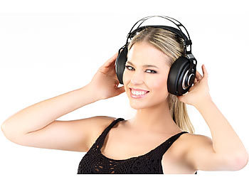 auvisio Over-Ear-HiFi-Headset OHS-420 mit Bluetooth 4.0 und Steuertasten