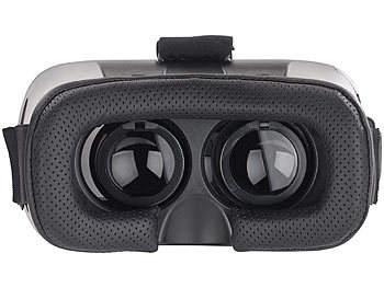 auvisio Virtual-Reality-Brille für Smartphones + 2in1-Mini-Game-Controller