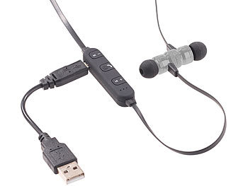 auvisio In-Ear-Stereo-Headset SH-30 mit Bluetooth 4.1 und Magnet-Verschluss