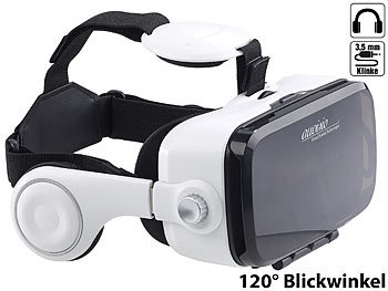 auvisio Virtual-Reality-Brille mit Headset & Game-Controller im Set, Bluetooth