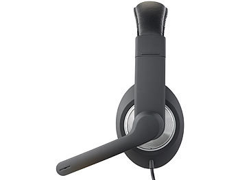 auvisio Gaming-Headset GHS-100 für PC, mit Klapp-Mikrofon, 2x 3,5-mm-Klinke