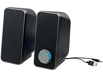 auvisio Stereo-Lautsprecher mit USB-Stromversorgung, 24 Watt, 3,5-mm-Klinke