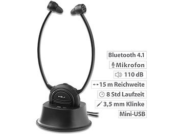 newgen medicals TV-Kinnbügel-Kopfhörer & Hörverstärker, Bluetooth (Versandrückläufer)