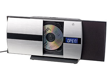 auvisio Vertikale Stereoanlage mit Bluetooth, CD, MP3, Radio, AUX, NFC, 20 W