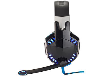 Mod-it Beleuchtetes Gaming-Headset mit Kabelfernbedienung & Mikrofon-Schalter