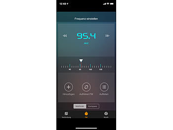 auvisio 3in1-Kfz-FM-Transmitter, Freisprecher m. Bluetooth, Ladegerät, mit App