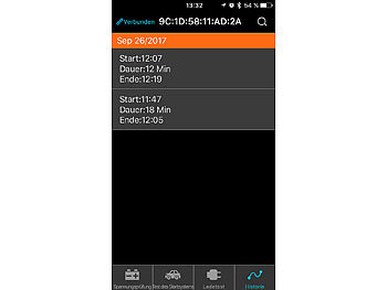 Lescars Kfz-Batterie-Wächter mit Bluetooth und App, für 12-Volt-Batterien