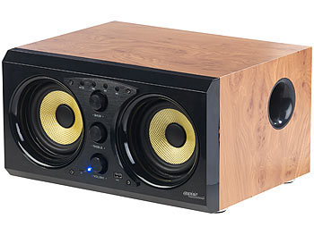 auvisio 2.0-Soundsystem im Holzgehäuse, Bluetooth 3.0, Musik-Player, 60 Watt