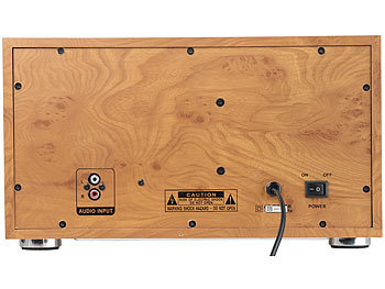 auvisio 2.0-Soundsystem im Holzgehäuse, Bluetooth 3.0, Musik-Player, 60 Watt