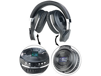 Headset Radio: auvisio MP3-Kopfhörer mit Bluetooth 5, Freisprech-Funktion, FM-Radio & AUX-in